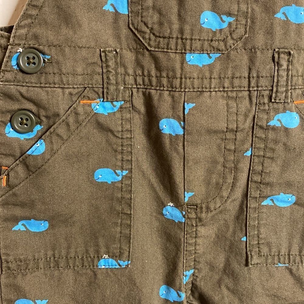 Whale Print Short Overalls - Picture 2 of 6
